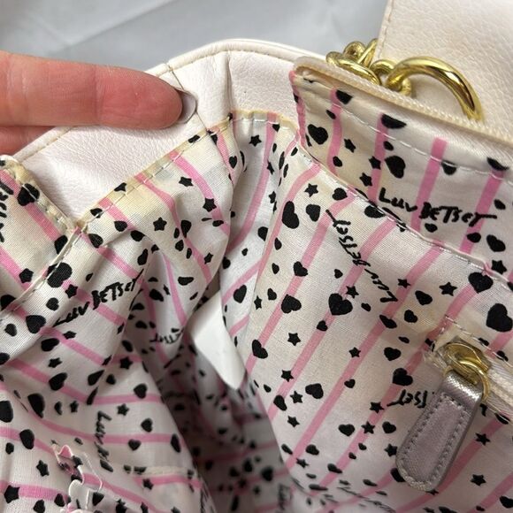 Betsy Johnson Unicorn 2-Way Satchel White/Silver Metallic Shoulder Bag. - Picture 11 of 14